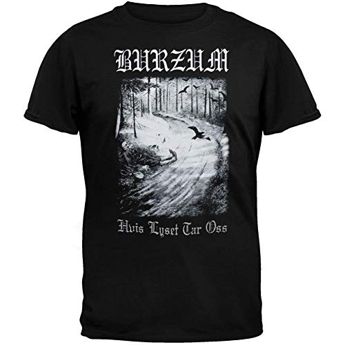 Old Glory - Camiseta - Hombre de Color Negro de Talla Large - Burzum - Uomo Hvis Lyset Tar (Camiseta) - Large Nero