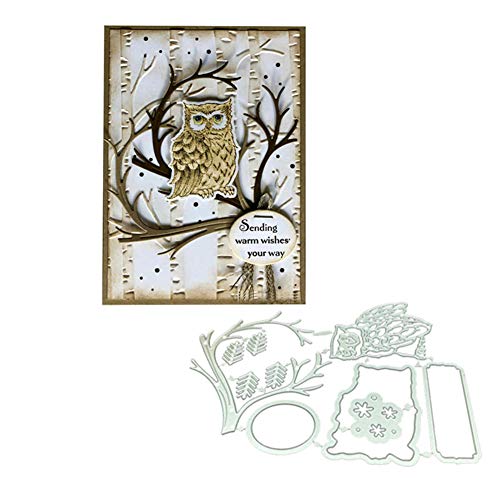 Owl on The Tree Stamps and Dies Sets for Card Making Bird Metal Cutting Dies Christmas Craft Dies and Stamps