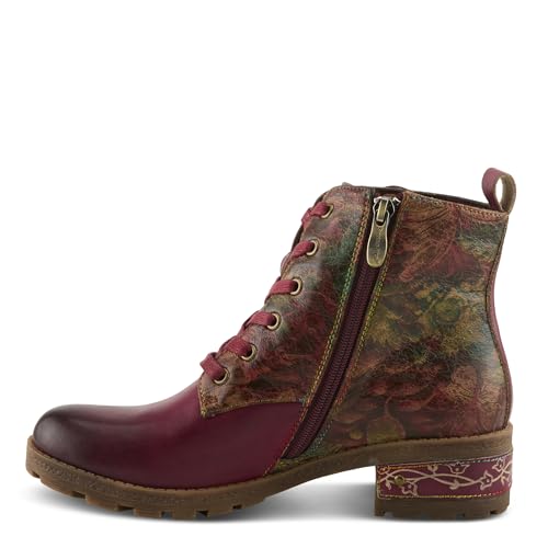 Spring Step L'Artiste Martinela Heeled Booties - Floral Appliqué Leather Ankle Boots with Artistic Touch - Cushioned Insole, Durable Rubber Sole,Women's Footwear2