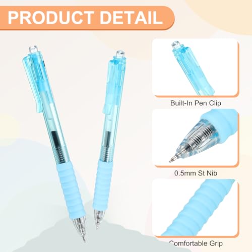 PATIKIL 6 bolígrafos retráctiles 0.5 mm tinta azul miniatura 3