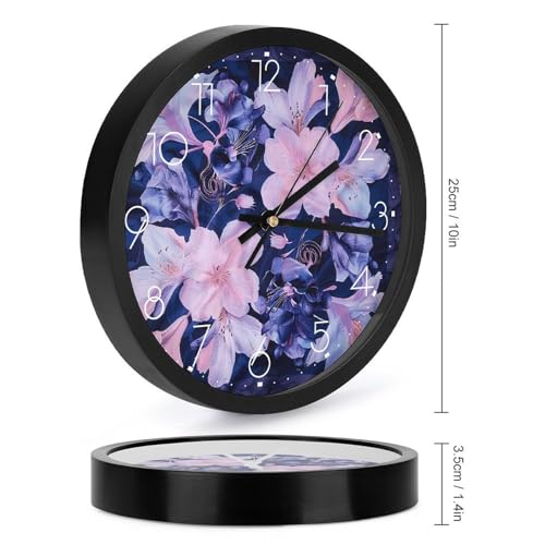 Horloge murale de qualité supérieure cadran imprimé fleurs de pêcher