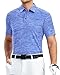 Alex Vando Mens Golf Shirt Moisture Wicking Quick-Dry Short Sleeve Casual Polo Shirts for Men,Blue,L