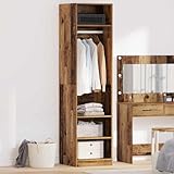 Frdhee Portatile Guardaroba, Guardaroba con lo scaffale Legno vecchio Legno multistrato Armadio Salvaspazio per Camera Da Letto E Spogliatoio Soggiorno