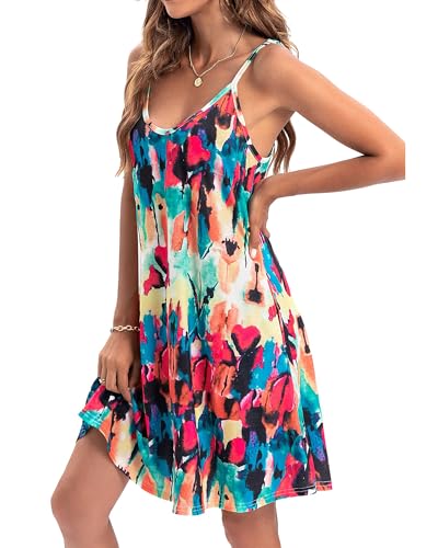 Image of JOELLYUS Womens Spaghetti Strap Dress Summer Dresses Beach Cover Ups Casual Sundresses with Pockets 2026