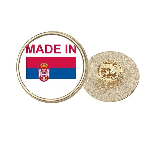 Broche ronde Serbie finition dorée avec design soigné taille M