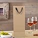 20 Pack Brown Wine Gift Bags with Ribbon Handles Bulk 6x5x15 inch, Kraft Paper Bottle Bags for Champagne Alcohol