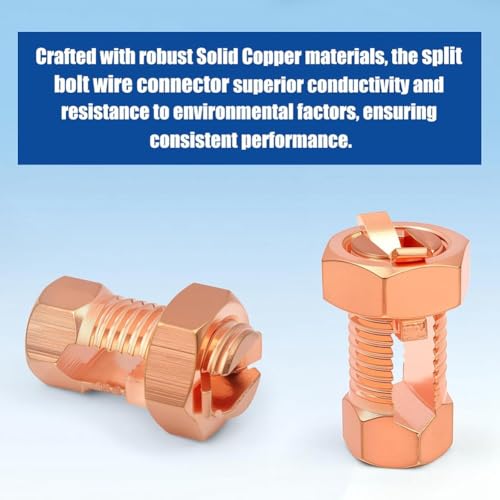 Conector split bolt de latón Cpolebev de alta conductividad para cables de tierra, pack de 20 6