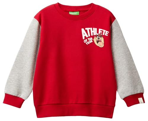 Sweat garçon Benetton rouge pour le sport et l'école primaire