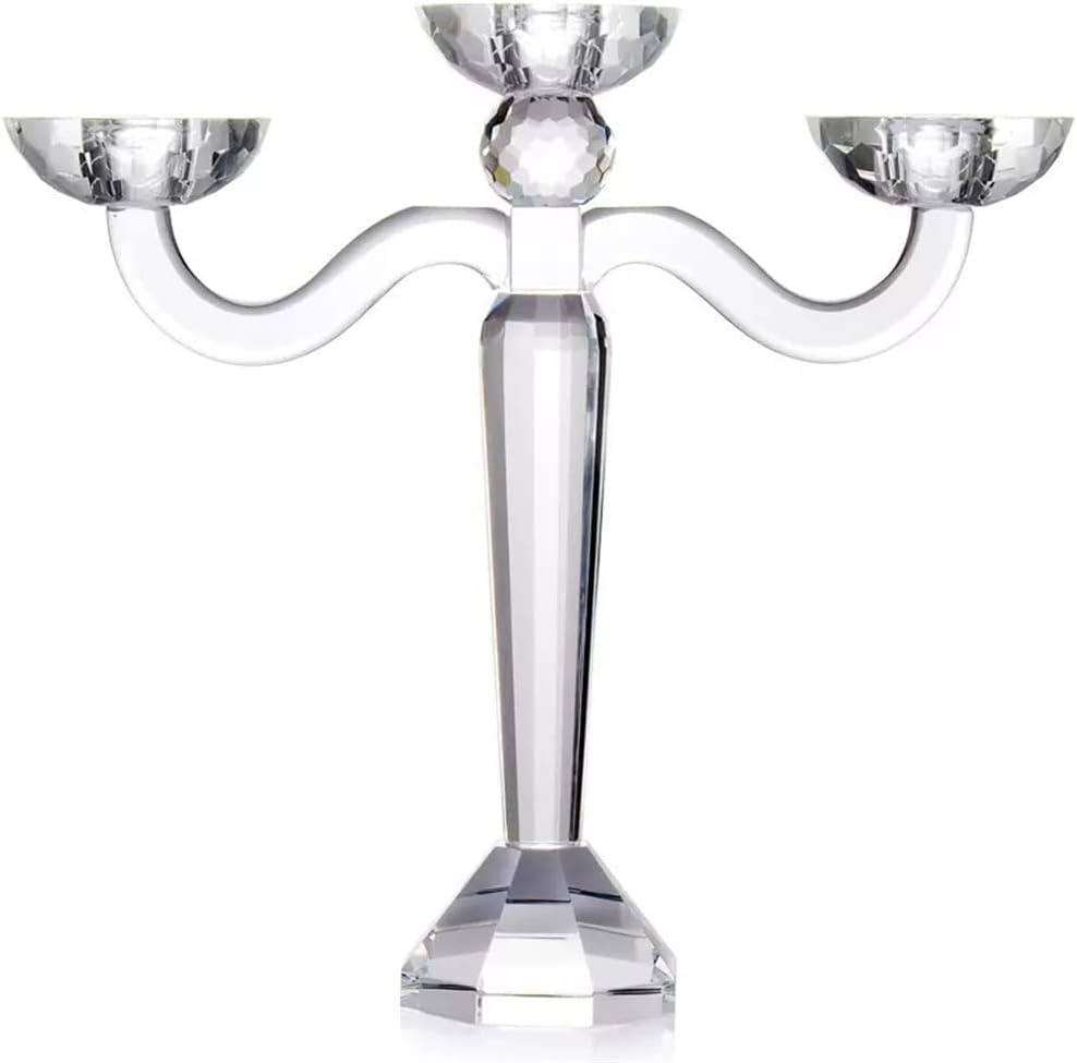 European Romantic Three-Head Crystal Candle Table Home Decoration Model Room Soft Wedding Candlestick Ornaments