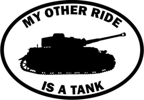 My Other Ride Tank Military Vinyl Graphic Car Truck Windows Decor Decal Sticker 
