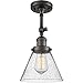 Innovations 201F-OB-G44-LED Transitional LED Semi-Flush Mount from Franklin Restoration Collection in Bronze / Dark Finish,