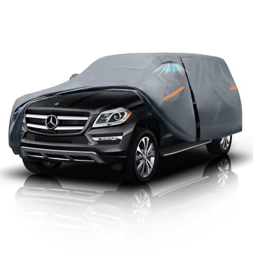 Large SUV Car Cover for Mercedes-Benz GLS-Class (2015-2025) 100% Waterproof All Weather, Heavy Duty Outdoor Full Exterior Covers Rain Sun Wind UV Protection.