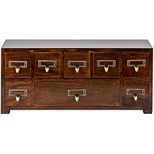 Label Holder Organizer Traditional Medicine Cabinet - Desktop Wide & Small Cabinet w/ 8 Drawers - Tabletop Apothecary Cabinet - Pre-Assembled Oriental Furniture - Vintage Card Catalog - Chest Drawer