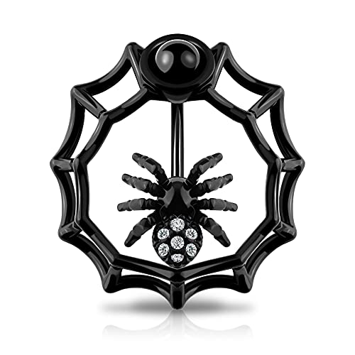 OUFER Belly Button Rings 14G 316L Stainless Steel Black Spider Belly Rings Navel Piercing Jewelry Varied Wearing Methods Navel Rings for Women OUFER Belly Button Rings 14G 316L Stainless Steel Black Spider Belly Rings Navel Piercing Jewelry Varied Wearing Methods Navel Rings for Women