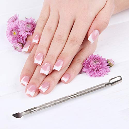 Armiz Nagelhautschieber Edelstahl 2 in 1, Aus Vollmetall Cuticle Pusher Gel Nagellack Entferner, Profi Nagelschieber für Maniküre und Pediküre