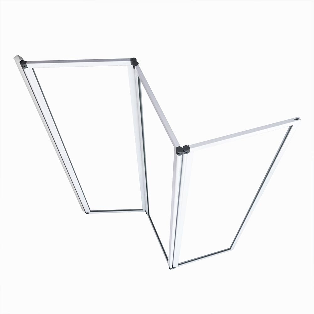 Marwell Triple White - Mampara de ducha para bañera (125 x 143 cm), color blanco