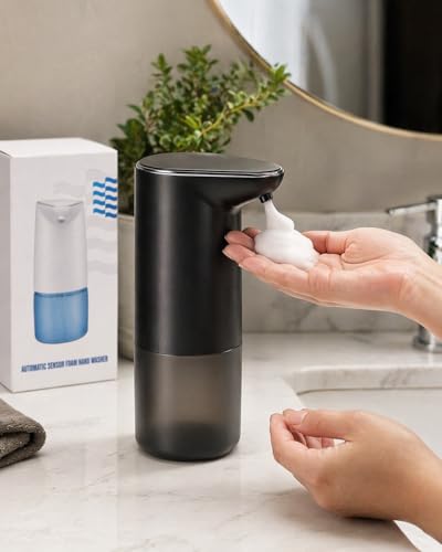Image of Automatic Soap Dispenser Touchless | Infrared Sensor Hands-Free Liquid Soap & Sanitizer Dispenser | Battery Operated Hygienic Hand Wash Machine | Modern Design for Bathroom & Kitchen(Black)