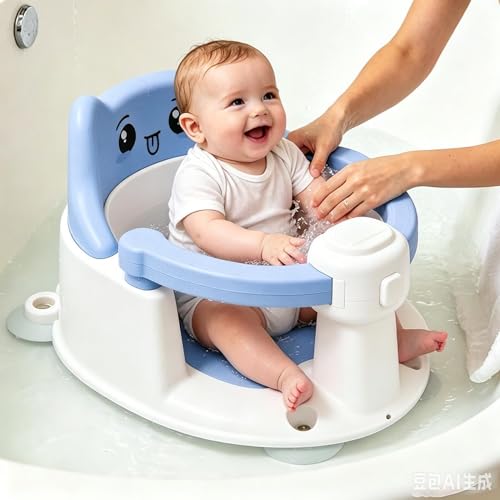 Siège de bain bébé avec tabouret de douche antidérapant à ventouses