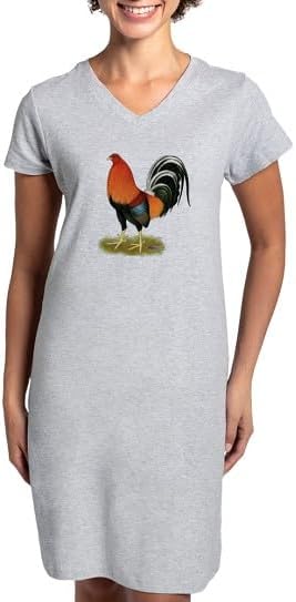 CafePress Gamecock Wheaten Rooster T Shirt Women's Nightshirt, Soft Long Pajama Shirt, Cotton PJs/Pyjamas