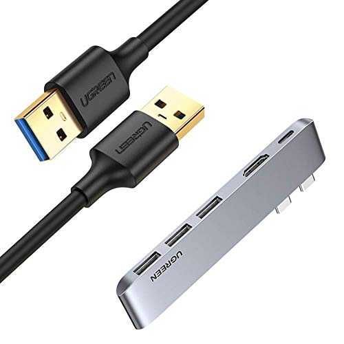 UGREEN Bundle USB C Hub for MacBook Pro USB Type C to 4K HDMI, Thunderbolt 3 100W Power Delivery, 3 USB 3.0 Port Adapter Dock Station with USB 3.0 A to A Cable
