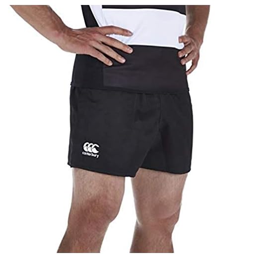 Canterbury Professional Rugby E523406989 Pantalones Cortos con Cintura Elástica, Uomo, Negro, L