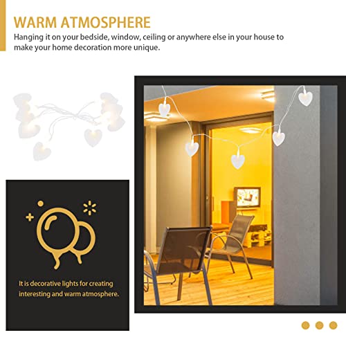 ibasenice 1 pc decorativo coração forma luz cadeia de jardim festa decorativa corda luz