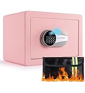 1.0 Cubic Feet Biometric Safe, Fingerprint Safe W/Fireproof Bag, Removable Shelf, Alarm System, D...