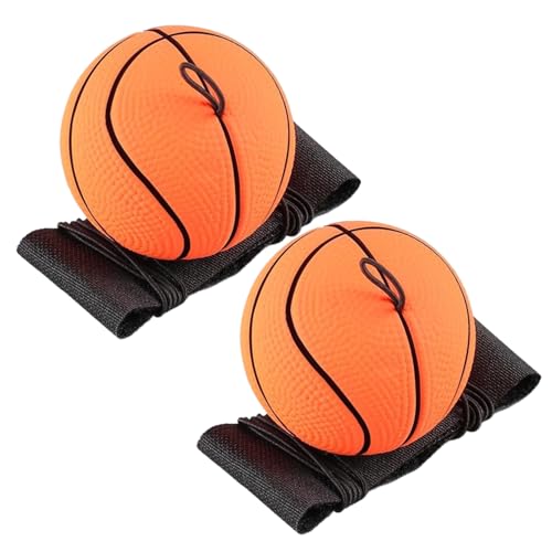 Boules de retour au poignet de sport, balle de rebond de caoutchouc 2pcs sur une ficelle élastique, balles de bracelet rebondissantes de 60 mm / 2,4 pouces, exercice de bracelet efficace et jeu pour
