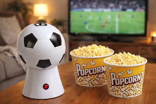 Image of Popcorn Machine Big Vintage Collection and Electric Popcorn Maker Making Machine,Automatic Instant Popcorn Maker Stylish Design 1200-Watts Electric Popcorn Maker Machine For Home Use (Football)