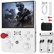 Newest R36MAX II 4.5 Inch Retro Handheld Game Console,1024x768 IPS HD Screen,128G Built-in 22000+ Classic Game,Portable Open Source Linux System,4000mAh Battery with Arcade Joysticks*2 White
