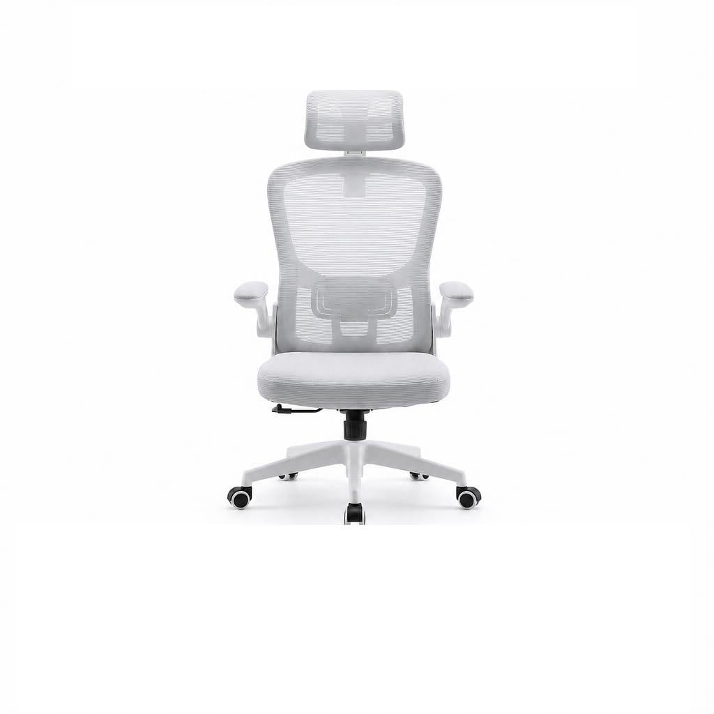 Cadeira de Escritório Ergonômica Cinza Mesh com Altura Regulável