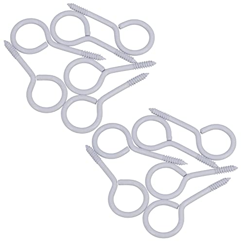 Screw Eye Hooks Fasteners Picture Curtain Hanger 18mm Hook 60mm Length 12pc