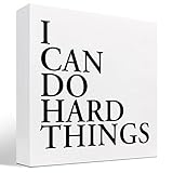 I Can Do Hard Things Inspirational Quotes Box Sign,Motivational Box Plaque for Home Nursery Office Shelf Wall Decor