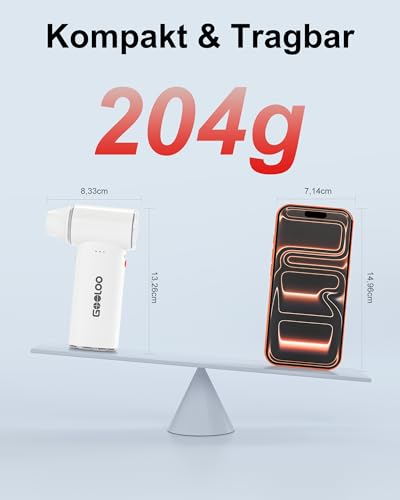 GOOLOO F3 Elektrisches Staubgebläse Druckluftspray – 150000 U/min, 3-Gang einstellbarer Compressed Air Duster mit Schnellladefunktion, Staubbläser für PC, Auto, Outdoor, Sofa