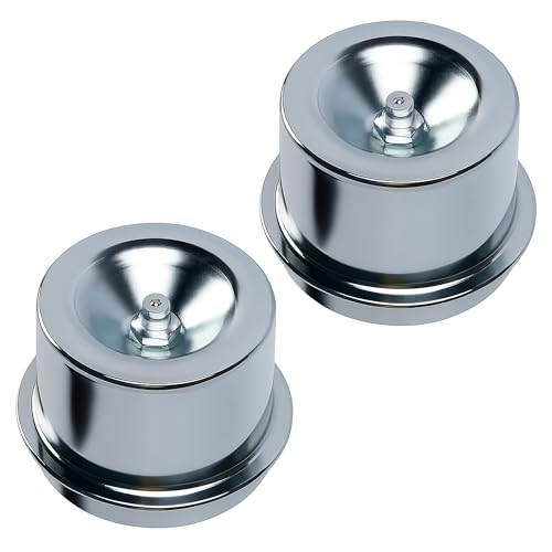 Nkiy Quen 2 Pcs Rustproof Axle Grease Caps with Galvanized Surface, 1.98 Inch Trailer Axle Dust Cap Fit for 2000-3500 LB Axles, Carbon Steel Trailer Hub Grease Caps for Boat Trailers RVs Campers