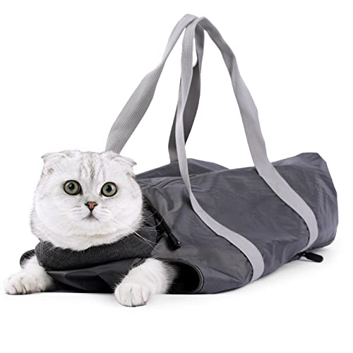 JISADER Saco de banho para gatos, saco de viagem para gatos, saco de banho para gatos para limpeza e