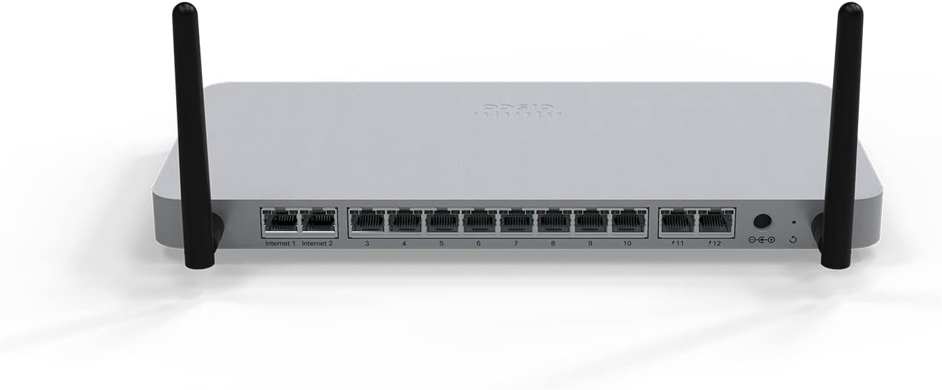Cisco MX68W-HW Meraki MX68W 802.11ac Router/Security Appliance w/ Power Adapter [Unclaimed & No License] (Renewed)