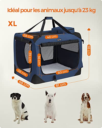 Caisse chat FEANDREA structure robuste et finitions soignées bleu foncé - 6