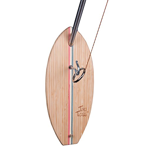 Tiki Toss Hook and Ring Toss Deluxe Set - 100% Bamboo with 5