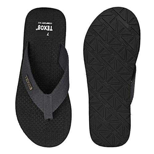 Image of Birde Texos Premium Range of Slippers and Flip Flops for Men -EMB-1-BLACK