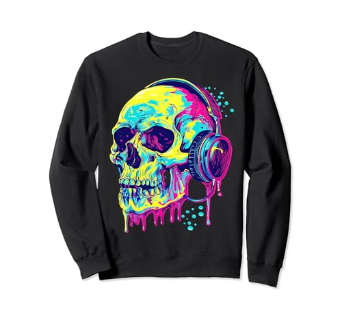 Trippy Melting DJ Music Vaporwave Arte psicodélico Sudadera