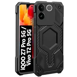 Fashionury iQOO Z7 Pro 5G / Vivo T2 Pro 5G Back Cover | Hybrid Defender Series | Ultimate Drop Protection | Shockproof Armor Bumper | Soft Back Cover Case for iQOO Z7 Pro 5G / Vivo T2 Pro 5G (Black)