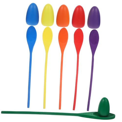 Jeu de relais en bois POPETPOP avec 6 pièces d'équilibre œuf et cuillère