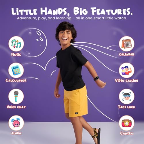 Image of GameSir TrackNova 4G /5G Kids Smartwatch | Live GPS Tracking | App Control | HD Video Call | Games | Family Chat | SOS Safety Alert | IP67 | Camera | FaceLock | 800mAh Long Battery Life - (Black)