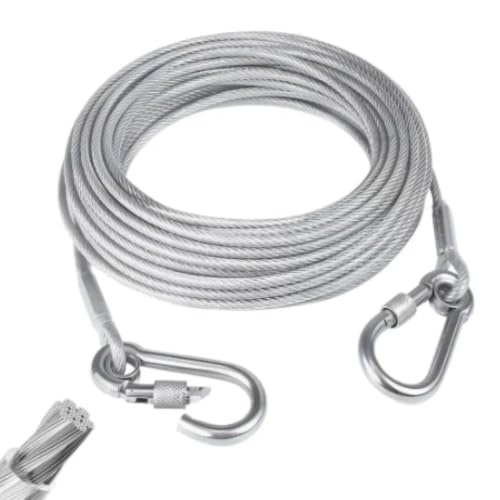 Image of Heavy Duty Clothes Drying Rope 5 Meter with Hooks | Strong Steel Clothesline Wire | Rust Resistant & Durable | Ideal for Balcony, Bathroom, Travel, Camping & Home Use