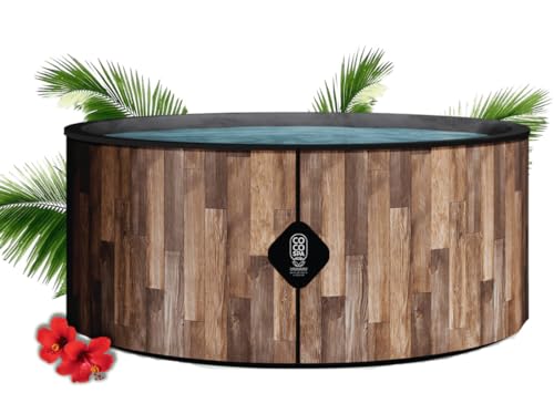 Coco Bain Piscine Fidji - Piscine Hors Sol 180cm de diamètre - 1200Litres - Imitation Bois...