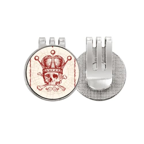 Marqueur de balle de golf émail magnétique rouge au design de carte premium