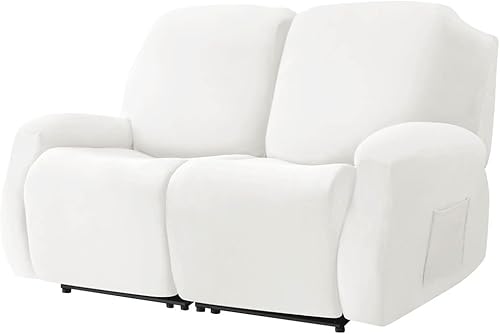 Vista 92 de Fundas de terciopelo elástico para sillas reclinables, fundas para sofá biplaza de 2 cojines, 6 piezas, fundas protectoras para muebles con bolsillo