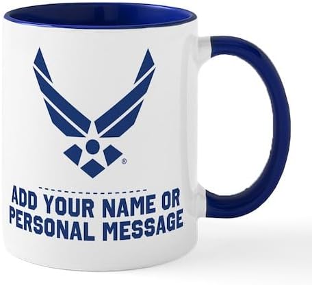 CafePress Custom Personalized PERSONALIZED U.S. Air Force Logo Mugs 11 oz (325 ml) Ceramic Coffee Mug