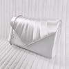 fi9® Pochette satinée pour femme Fête Bal Mariage Soirée - multicolore - blanc, #2